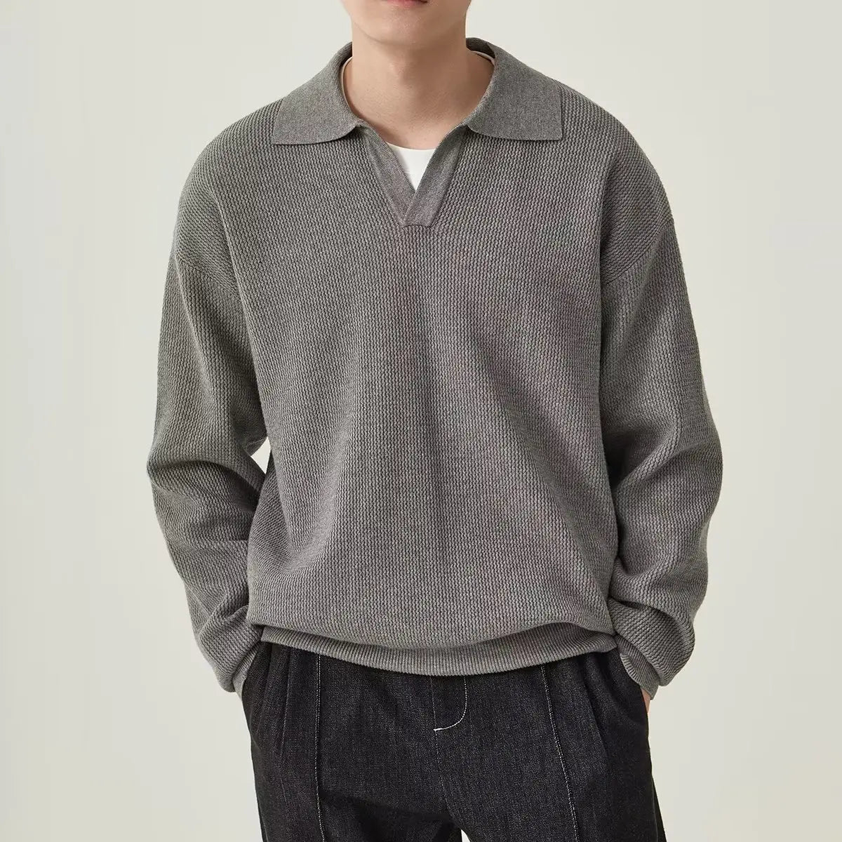 OEM&ODM Mens Winter Plain V-Neck Turtleneck Pullover Cashmere Wool Sweater Custom Knitted Anti-Pilling Anti-Wrinkle