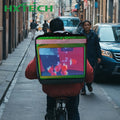 HXTECH Indoor and Outdoor LED Food Delivery Box Advertising Backpack Video Monitor Digital Advertising Screens
