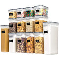 14 Pcs Set BPA-Free Plastic Cereal Container Dispenser Airtight Watertight Cereal Keeper Dry Food Storage Container Box