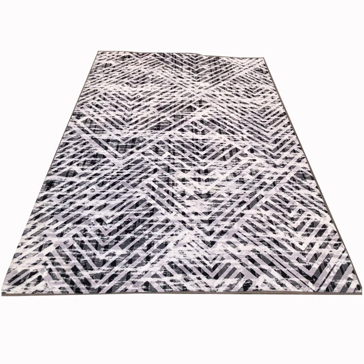 Cut Pile Microfiber Home Decorative Rug Machine Made Short Pile Living Room Rug Anti Slip Customized Polyester Designer Rug