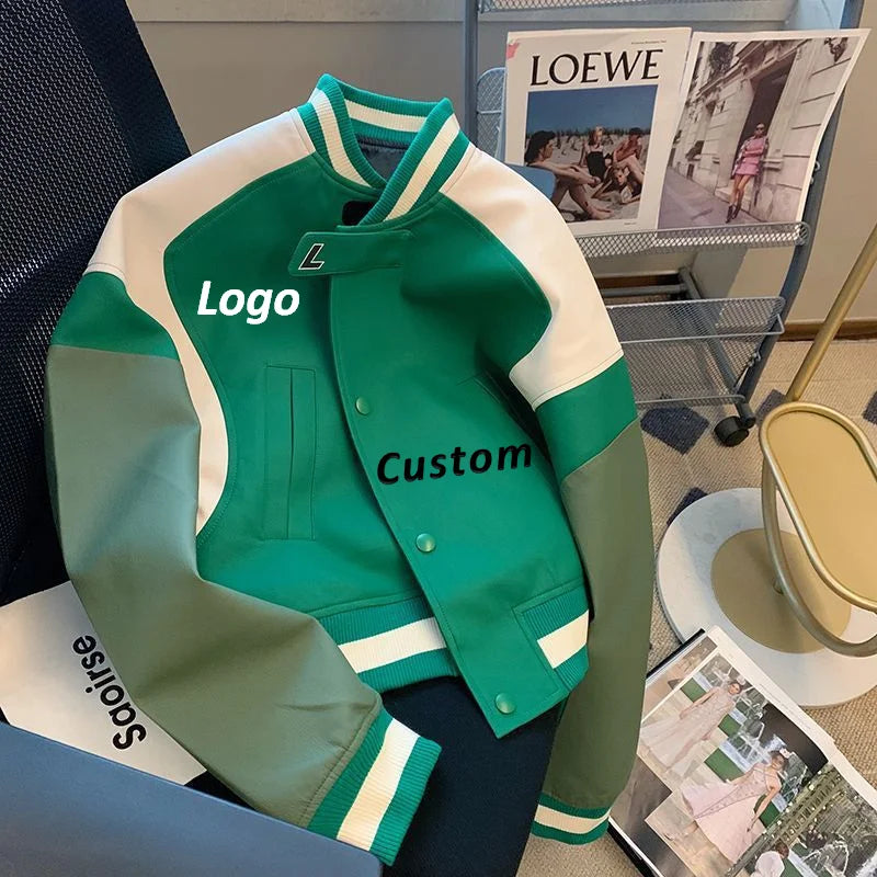 Fengway Custom Women Short Autumn Windproof Breathable Knitted Eco-Friendly Baseball Varsity Jacket Fashion Casual Vintage 100%