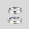 European Fashion Copper Plated White Gold Couple Ring Adjustable Sun and Moon Jewelry Ring for Men and Women
