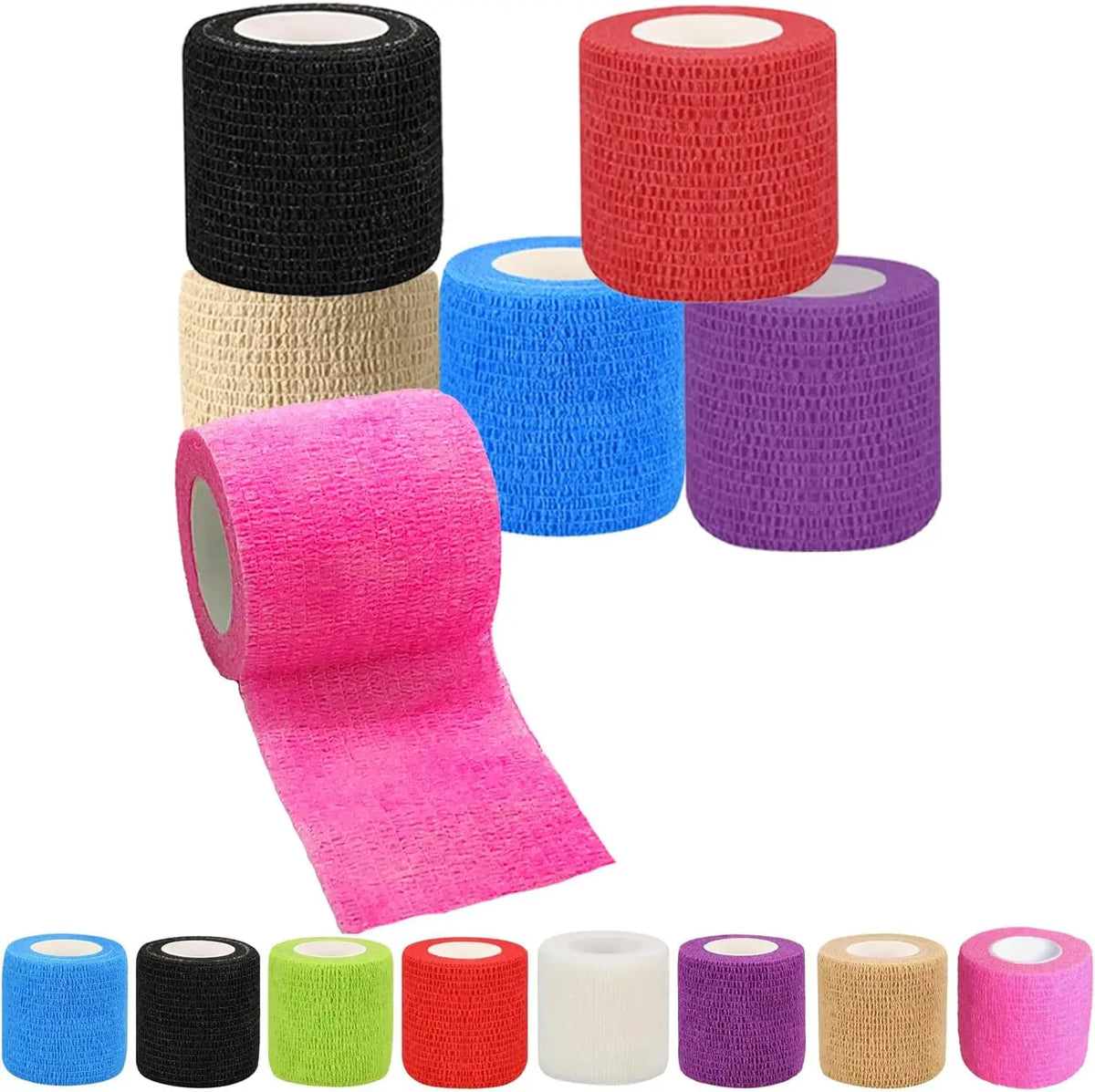 SJ 2 Inches Sports Bandage Colorful Breathable Cohesive Vet Wrap Rolls Athletic Wrist Ankle Elastic Adhesive Bandages MegaBDM