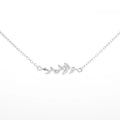 925 Sterling Silver Leaf Pendant Necklace Rhodium Plated Trendy Style for Parties