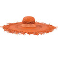 Summer Wide Brim Hollow Out  Raffia Straw Hat Travel Vacation Visor Sun Hat Colored Tassel  Big Brim Beach Hat for Women
