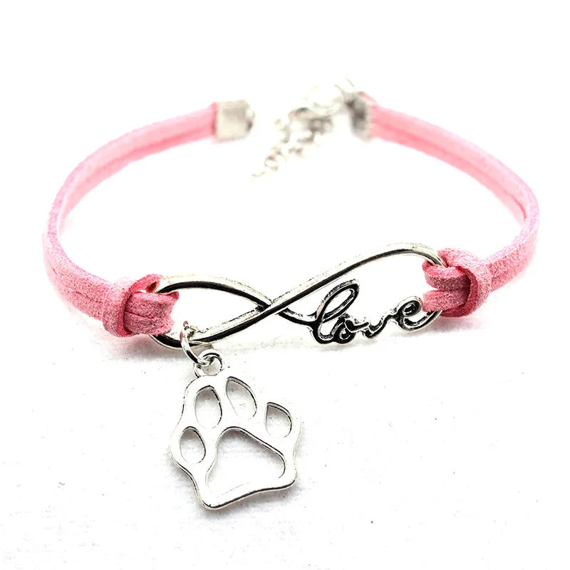 Dog Paws Best Friends Heart Animal Infinity Love Charm Bracelets Jewelry Women Men Girl Boy Unisex Gift