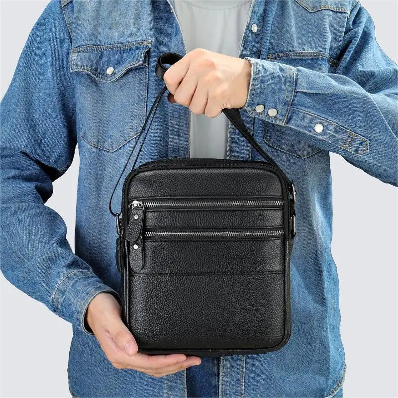 Custom Leather Small Messenger Bag Men Genuine Leather Shoulder Bag Leather Crossbody Bag for Men
