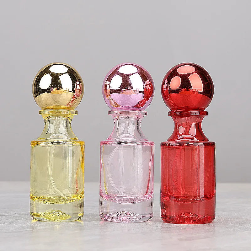 Hot Sale Colorful Cosmetic Ball Cap Thick Bottom Empty Glass Container 30ml Perfume Spray Bottles