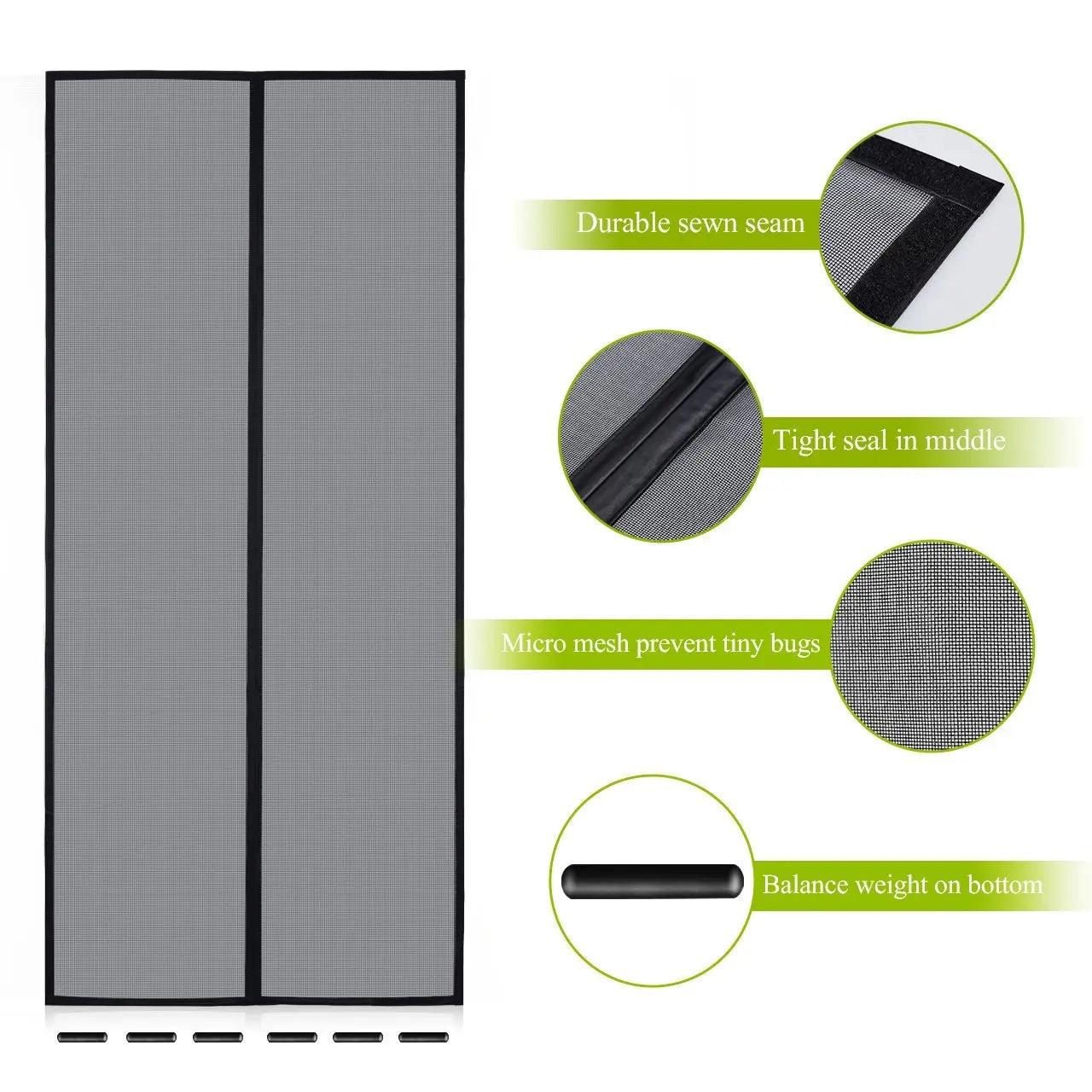 Anti-mosquito Instant Bug Screen Fiberglass Mesh Magnetic Door Curtain