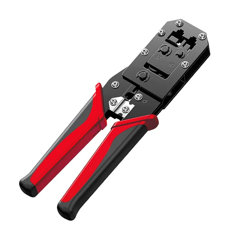 8P8C 6P6C6 P4C RJ11 RJ12 RJ45 Crimping Tool with Steel Connectors CAT5e CAT6 Crimp Cut Strip Ethernet Network LAN Cable Crimper