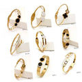 17 Models Fashion Jewelry Non Tarnish 316L Stainless Steel Bracelets Bangles CZ Diamond Clover 18k Gold Plated Butterfly Bangle
