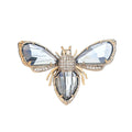 Jachon Luxury Designer Brooches Jewelry Large Statement Blue Copper Zircon Brooches Fashion Bee Brooch for Women