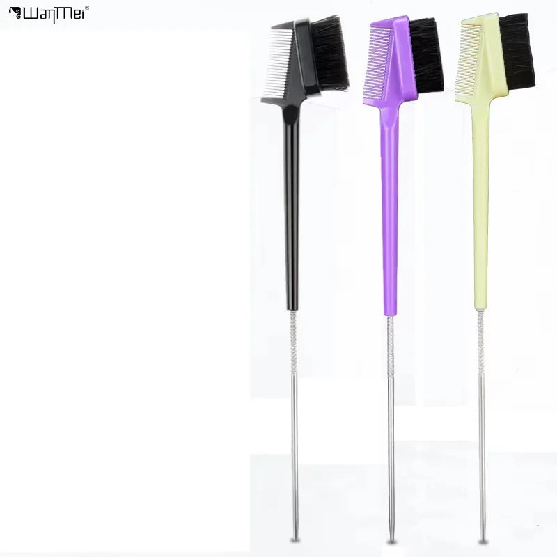 Wanmei Double Eyebrow Comb Hair Stylist Barber's Hairdressing Pointed Tail Brush with 8 Color Options