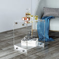Clear Acrylic Home Decor Display Nightstand Decorative End Table Bedside Tables