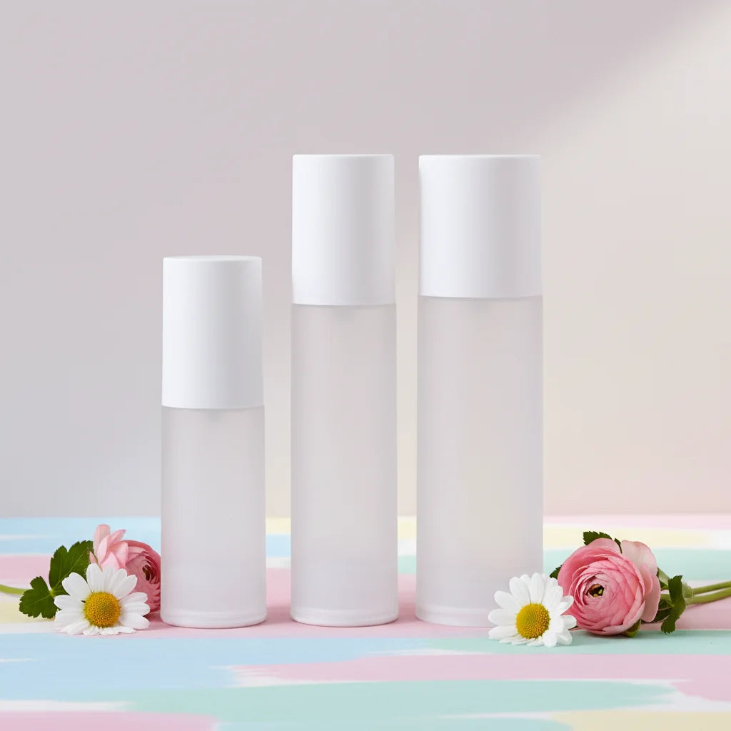 BORUI 15ml-100ml Frosted Airless Pump Bottle Matte Cosmetic Plastic Lotion Bottle for Skin Care Serum Face Mask Custom Color OEM