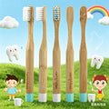 Round Handle Eco Organic Bamboo Toothbrush Biodegradable for Kids Soft Nylon 610 Bristles Cepillo De Diente