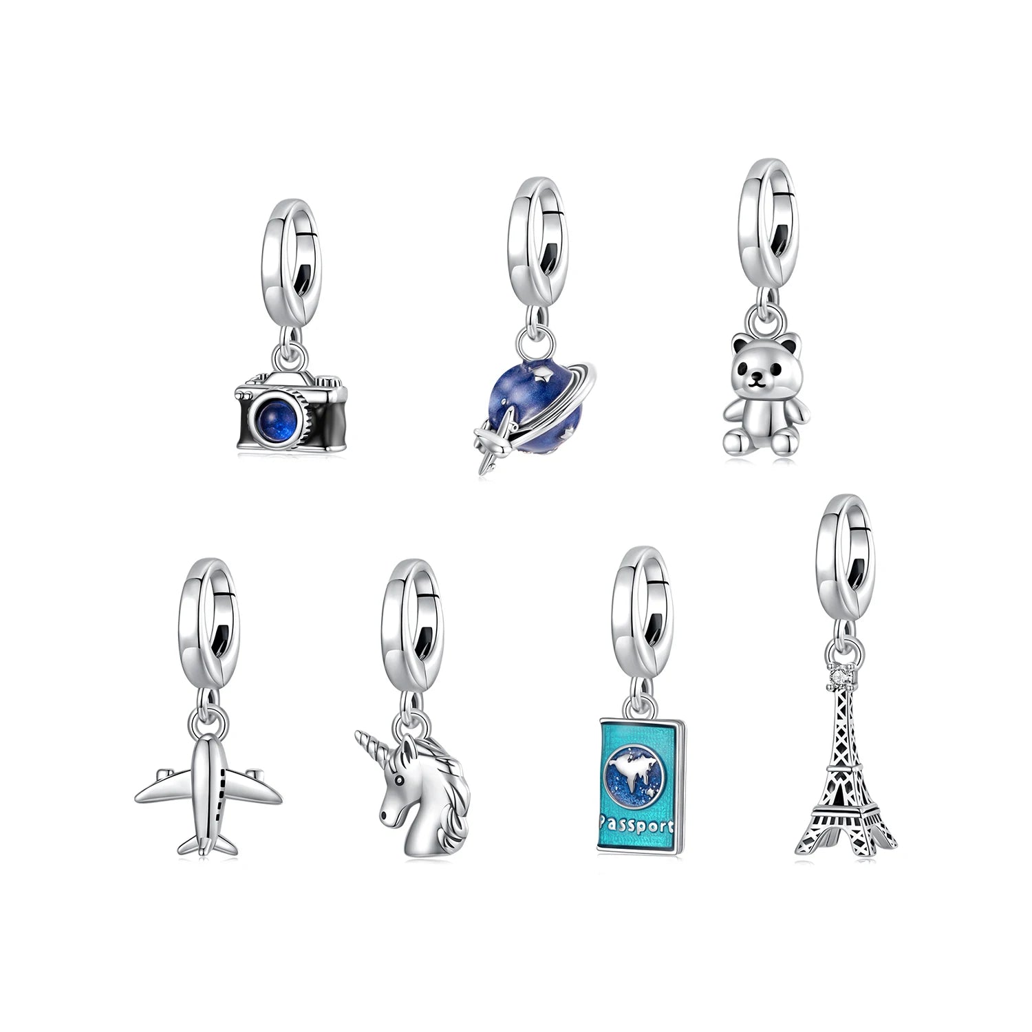 Hot Selling Travel Souvenir Series Design 925 Sterling Silver Jewelry Pendantsfor Bracelet Jewelry Making