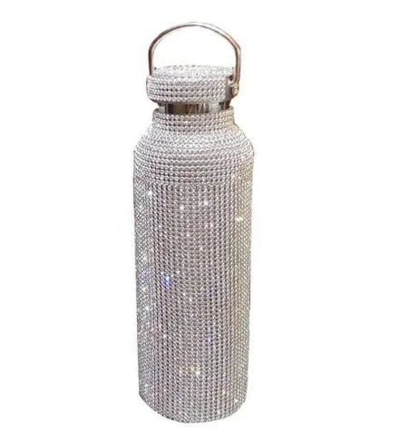 Shiny Rhinestones Stainless Steel Vacuum Cup With Crystal Bling Water Bottles With Diamond As Creativity Souvenir
