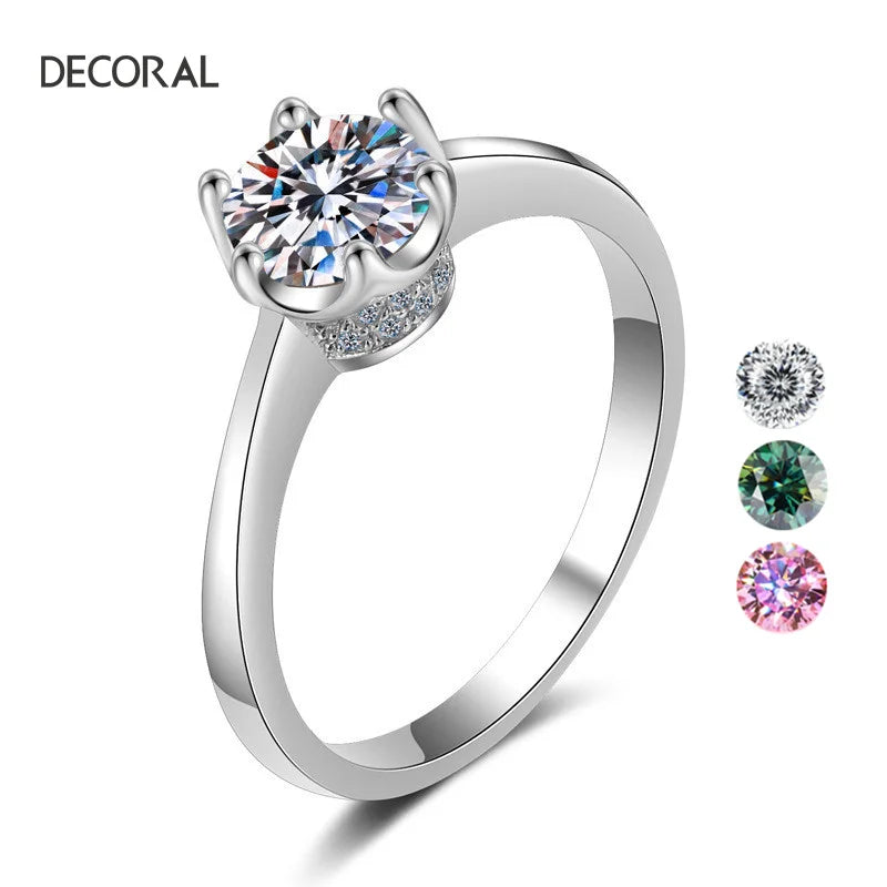 Factory Wholesale Fine Jewelry With Gra Certificate Fashion 925 Sterling Silver Ring for Women Rings Set Fine Jewelry