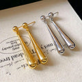 G3861 Wholesale Long Earrings Copper Gold Plated Temperament Ball Water Droplet Long Shape Dangle Earrings for Women