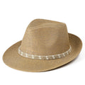 Bestella Men's Summer Panama Straw Hat Large Brim Sun Protection Paper Dad Hat for Outdoor Party