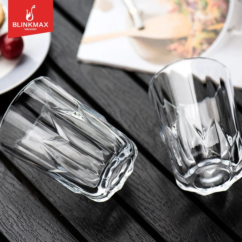 Blinkmax Factory Price Transparent Custom logo 220ml 330ml Glass Tumblers and Water Juice Coffee Tea Glass