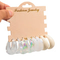 Retro Korean Niche Fancy Laser Jewelry Auroral Beige White Pearl Transparent Winter Popular Gentle Cc Earring Set 4 Pairs/sets