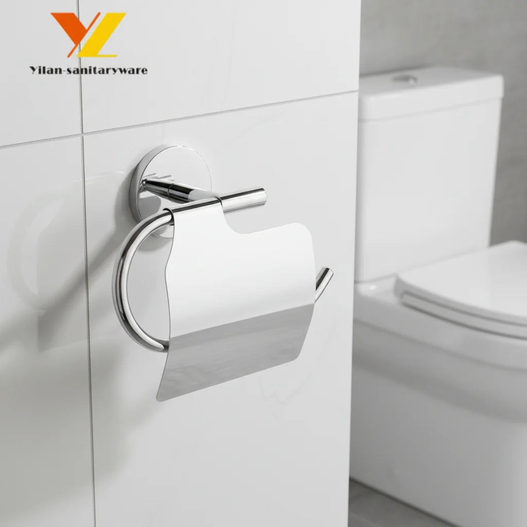 Bathroom Handmade Modern Eco-Friendly Chrome Finish Wall Mount Zinc Alloy Waterproof Toilet Tissue Holder Cover for Hotel Use