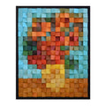 UNIART 3D Mosaic Pixel Flower Wood Sculpture Art Deco Design Wall Art Handcrafted Acoustic Sound Wall Decor for Hotel Hanging