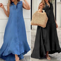 Summer Women Clothing Elegant Vintage Big Bottom Linen Fabric Maxi Dresses Sleeveless Ladies Casual Dress