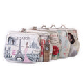 Vintage Coin Purse Kiss Lock Change Purse Wallets Promotional Custom Digital Print Womens PU Leather Mini Keychain Coin Purse