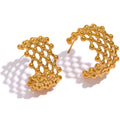 JINYOU 978 Korean Fashion Geometric Hollow Stainless Steel Chic Earrings 18K PVD Gold Plated Waterproof Charm Jewelry for Women