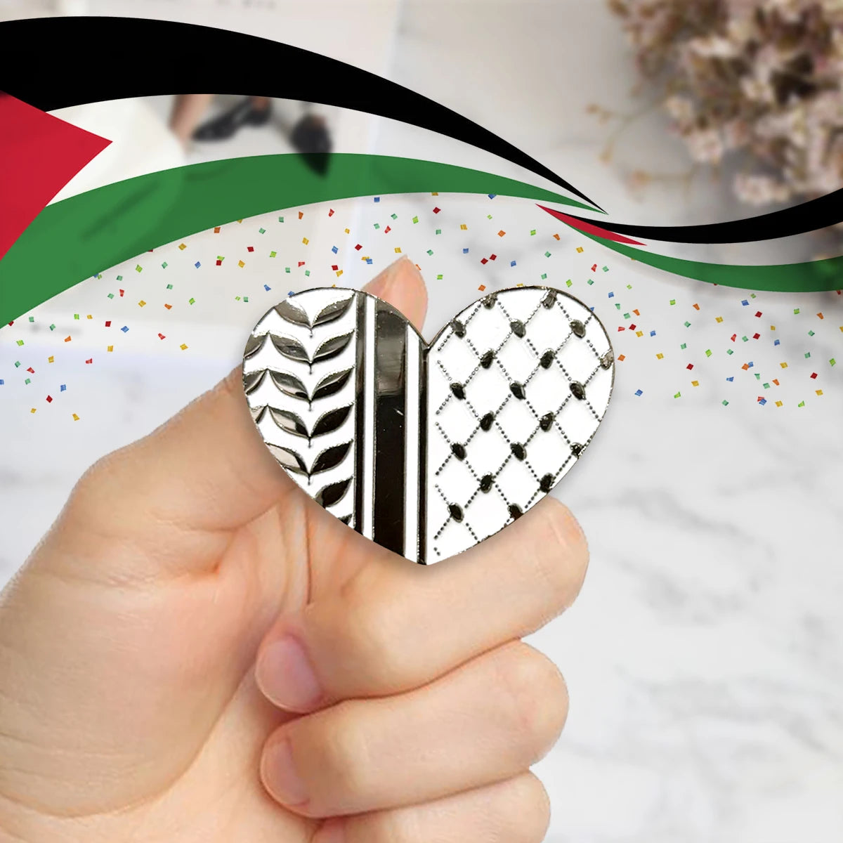 Kuffiyeh Palestine Accessory Hijabs Lapel Pin Custom Flag Brooch Badge Free Palestine Pins for Gift