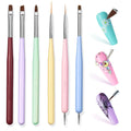 YIJIAYI 6pcs Macaron Color Nail Art Brush Sets Aluminum Tube with Wooden Pole Promotional Wholesale Nylon Hair Brushes