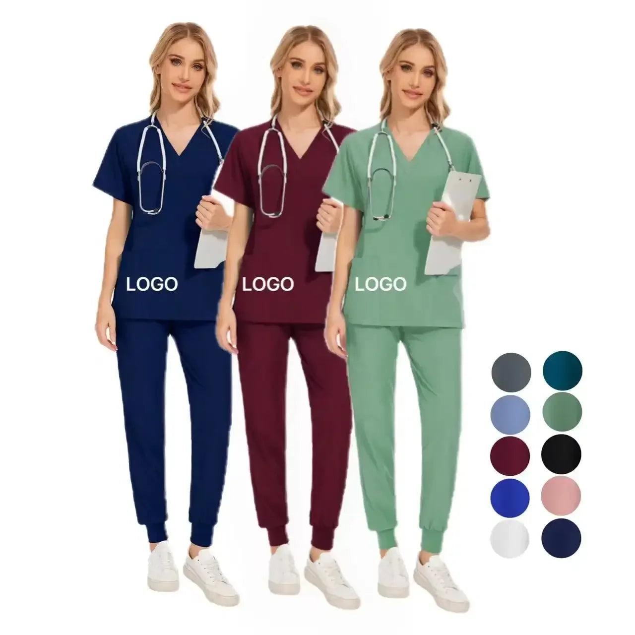 Women Scrub Set Surgical Nursing Scrub Sets Hospital Uniform Medical Factory Breathable Uniforms Womens Custom Scrubs