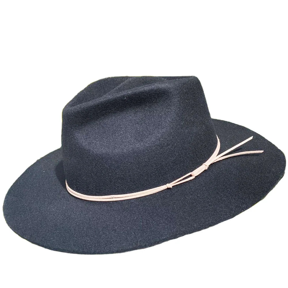 Manufacture Fashion Big  Fedora Wool Flat Bill Hats Caps As New Style Unisex Four Seasons Sublimation Printed Cowboy Hat