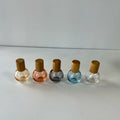 Wholesale 10ml Metal Roll-on Essential Oil Glass Bottles Bulb Shape with Bamboo Lid in Pink Grey Clear Blue Orange Colors