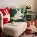 TTT Cotton Cute Rabbit Home Decor 100% Cotton Knitted Throw Pillow Cover Cotton Cushion Cover Wholesale Sofa