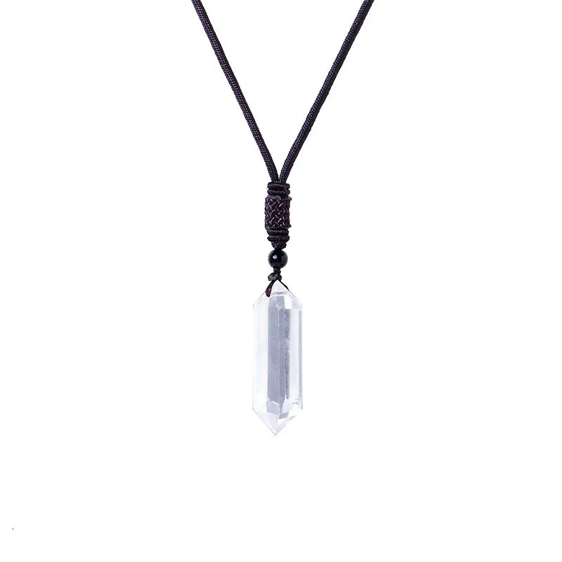 HUIYING Bullet Shape Healing Pointed Hexagonal Chakra Beads Gemstone Quartz Crystal Stone Pendants for HUIYING Necklace Jewelry Making