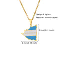 BINSHUO Wholesale Custom Stainless Steel Jewelry Drop Oil Letter Nicaragua Nation Flag Map Men Pendant Charm Necklace for Women