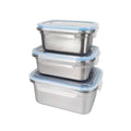 Meal Prep Bento Box Kids Microwave Lunch Box Food Containers Rectangular Stainless Steel Bento Lunch Box with Plastic Lid