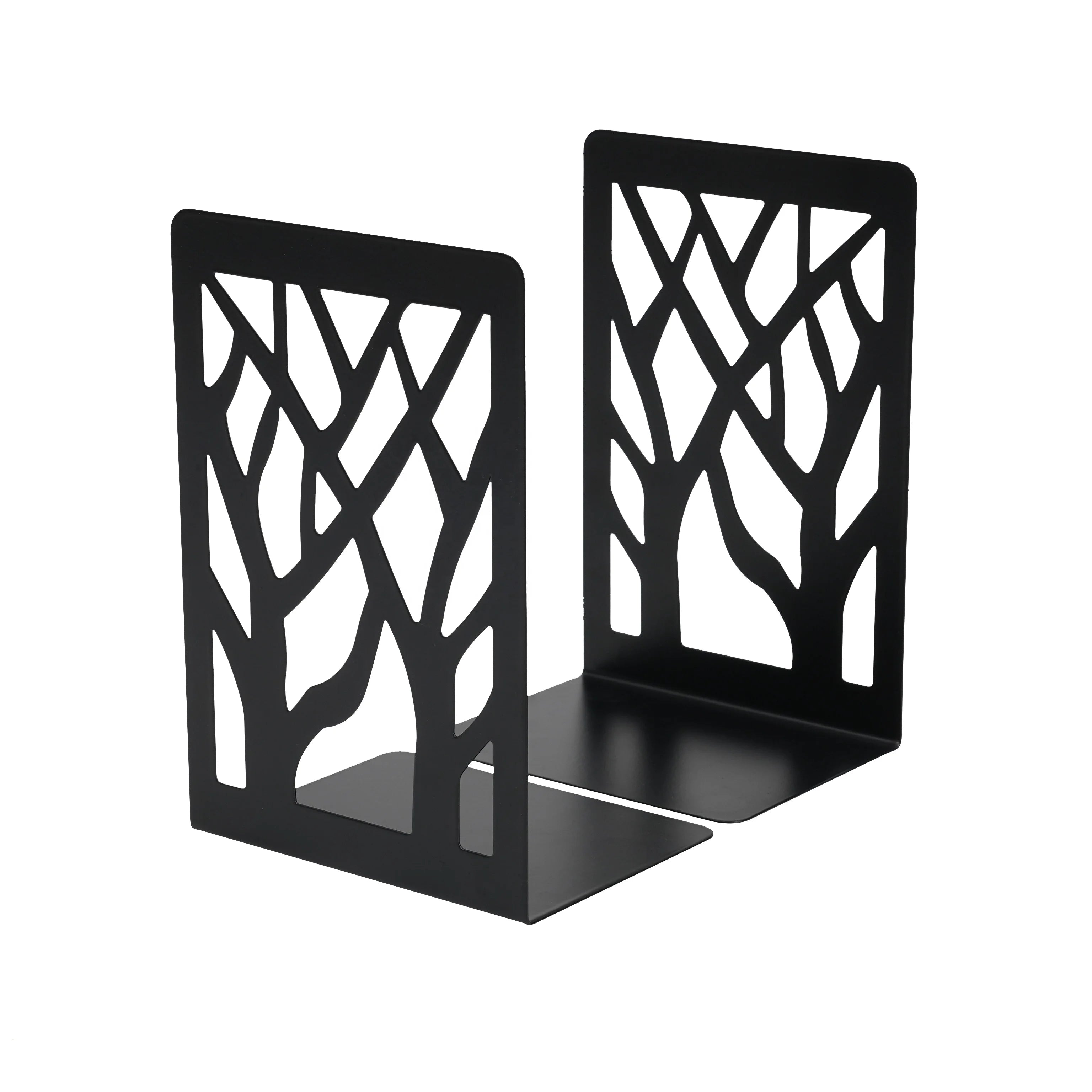 Factory Direct Customizable Metal Hollow Bookends Creative Desktop Storage Display Bookshelf Shelves Elegant Desktop Decoration