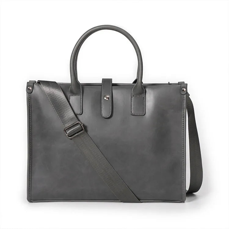 New Korean Style Men's Handbag Shoulder Messenger Document Bag Trendy Grey Business Laptop Briefcase