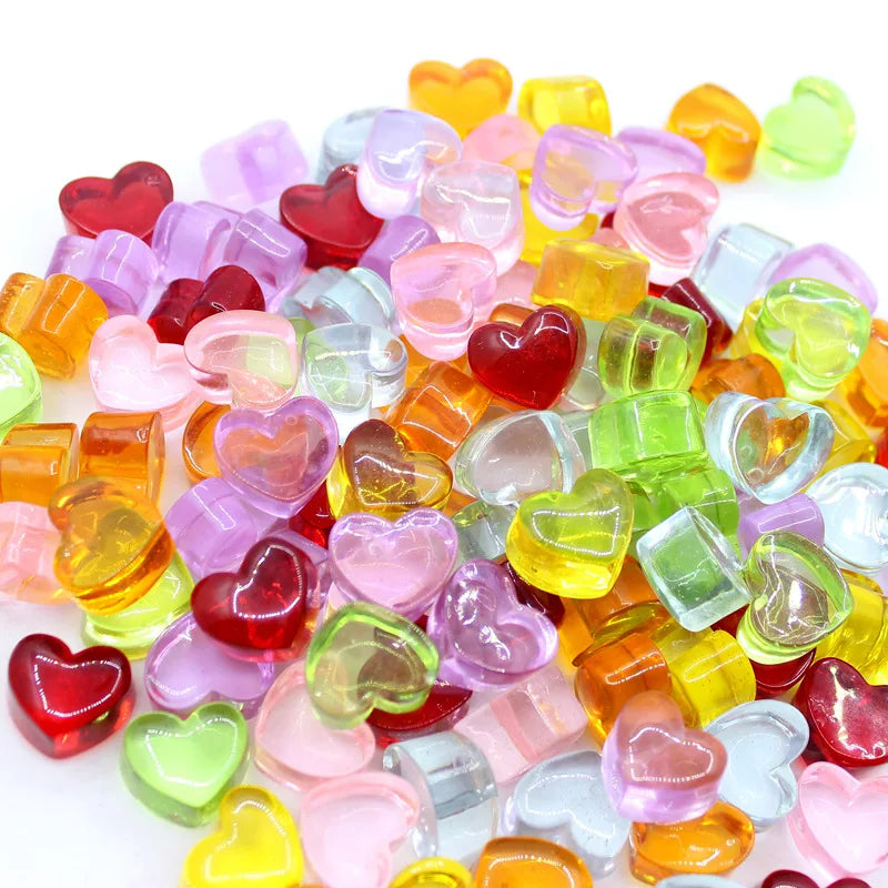 Resin Candy Heart Shape Flatback Resin Ornament Beads Resin Cabochon