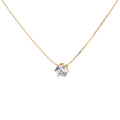 AA01578 Dainty Women Jewelry Stainless Steel Single Cubic Zirconia Charm Necklace Choker Necklaces
