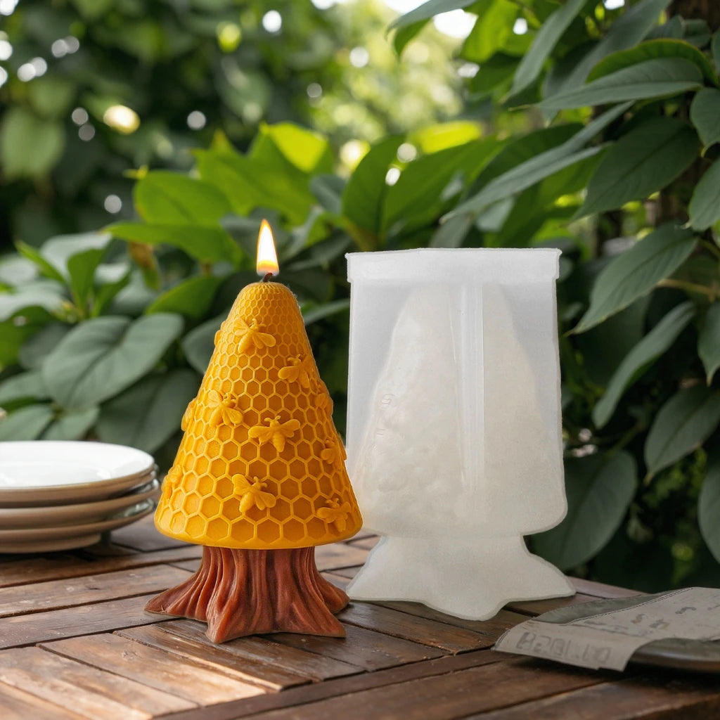 Bee Cylinder Silicone Candle Mold Diy Honeycomb Aromatherapy Candle Handmade Soap Silicone Mold Custom MegaBDM