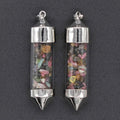 Hongzhuo Accessories Natural Indian Agate Gravel Bullet-shaped Wishing Bottle Spirit Pendulum Drifting Bottle Pendant Jewelry