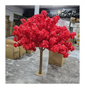 S0537 4ft Wedding Decor Plants Faux Silk Sakura Trees Party Fake Artificial Red Flower Centerpiece Cherry Blossom Trees