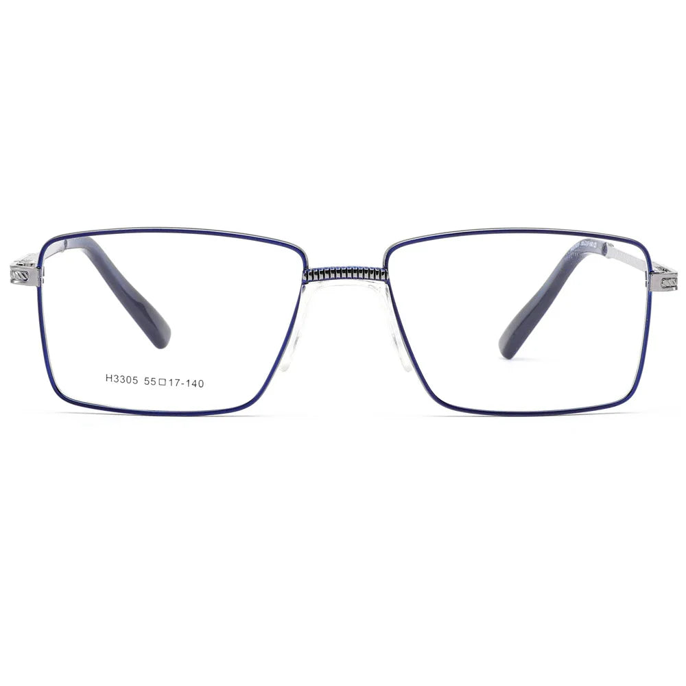 H3305 Business Man Eyeglasses Square Warehouse Frames Solid  Durable Metal Alloy for Reading Glasses