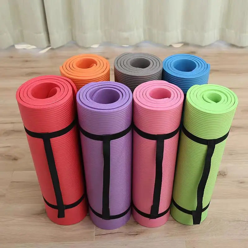 Hot Sale 10mm Thick Custom Logo NBR Yoga Mat Waterproof Anti-Slip Fitness Pilates Mat for Yoga Exercise